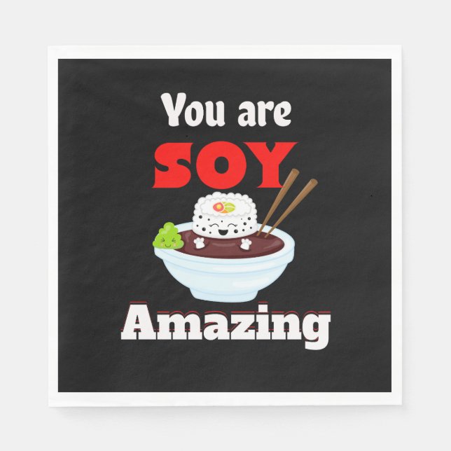 Guardanapo De Papel Muito incrível Kawaii Sushi (Frente)