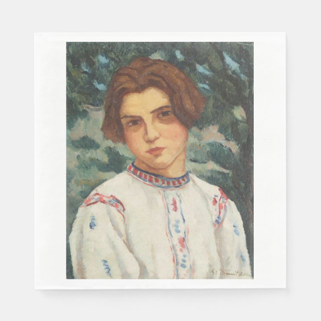 Guardanapo De Papel Mulher camponesa romena (por Stefan Dimitrescu) (Frente)