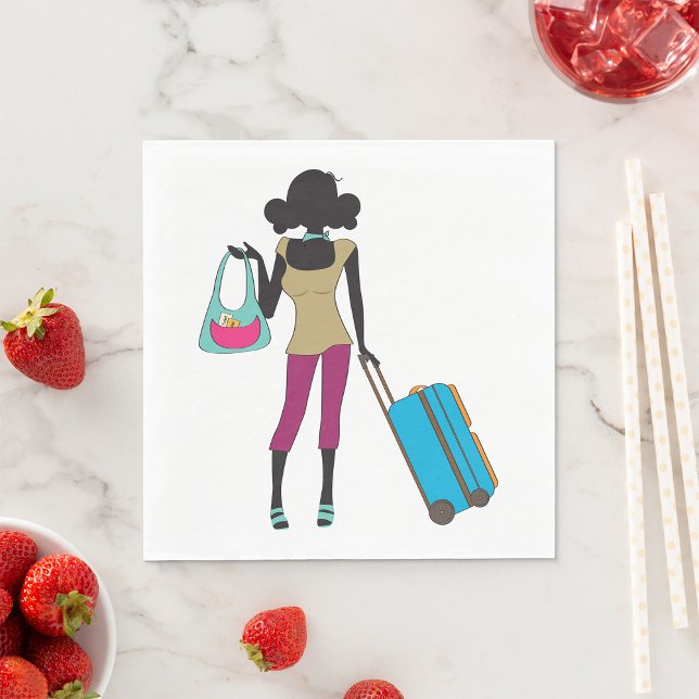 Guardanapo De Papel Mulher Com Mala (Criador carregado)