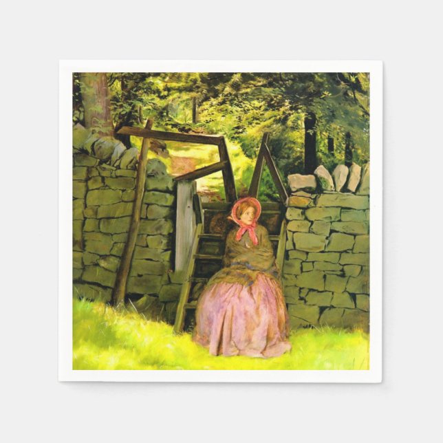 Guardanapo De Papel Mulher esperando (por John Everett Millais) (Frente)