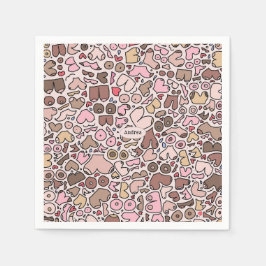 Guardanapo De Papel mulher neutra com padrão mamário