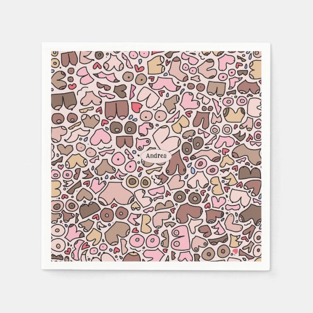 Guardanapo De Papel mulher neutra com padrão mamário (Frente)