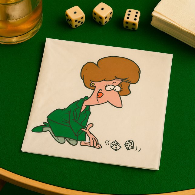 Guardanapo De Papel Mulher Rolling Dice Paper Napkins (Criador carregado)