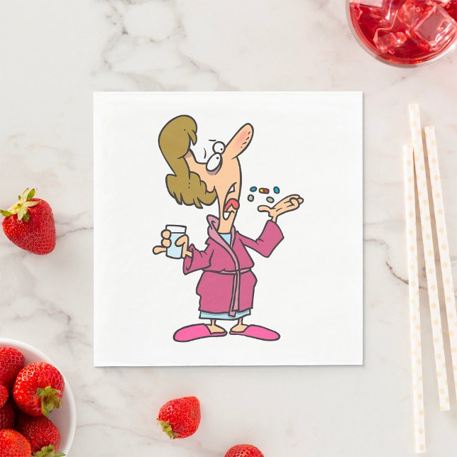 Guardanapo De Papel Mulher Tomando Pílulas (Criador carregado)