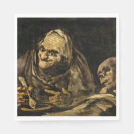 Guardanapo De Papel Mulher Velha com Esqueleto (Morte) (Francisco Goya