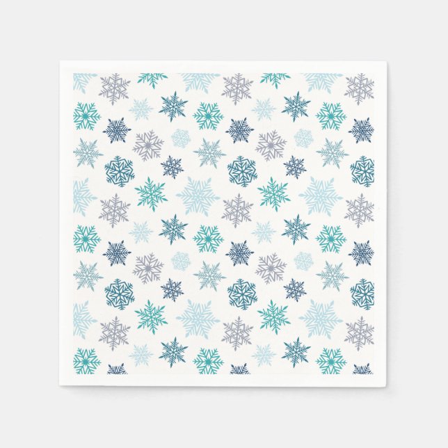 Guardanapo De Papel Multicolored snowflake pattern – winter christmas (Frente)