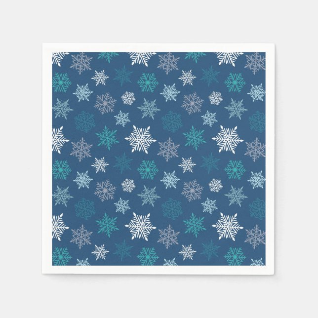 Guardanapo De Papel Multicolored snowflake pattern – winter christmas (Frente)