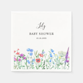 Guardanapo De Papel Multihued Wildflower Baby Shower Celebration
