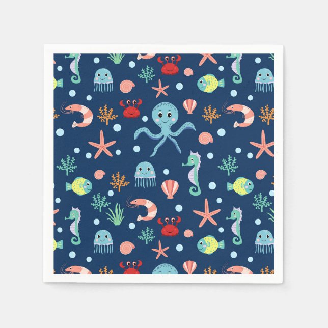 Guardanapo De Papel Mundo do Mar (Frente)