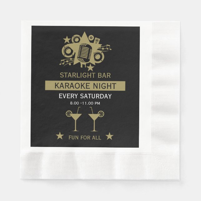 Guardanapo De Papel Muro de Promoção do Karaoke (Frente)