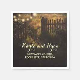 Guardanapo De Papel muro rústico e lanternas