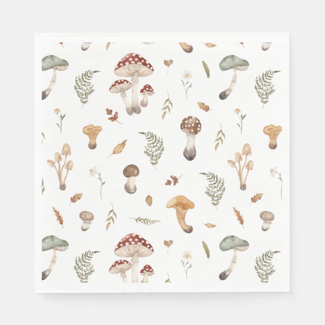 Guardanapo De Papel Mushroom Birthday Napkin (Frente)