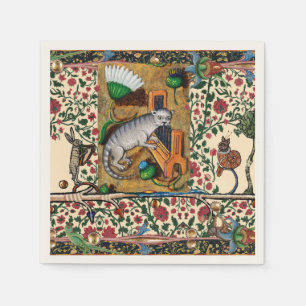 GUARDANAPO DE PAPEL MÚSICA BESTIÁRIA MEDIEVAL ESTRANHA,ÓRGÃO DE JOGO C