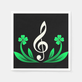 Guardanapo De Papel Música com trevo sortudo