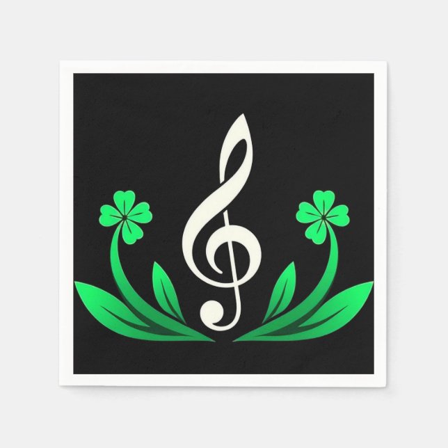 Guardanapo De Papel Música com trevo sortudo (Frente)