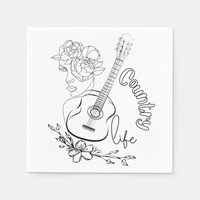 Guardanapo De Papel Música country (Frente)