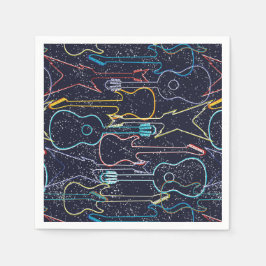 Guardanapo De Papel Música de Festa de aniversário de violão