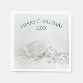 Guardanapo De Papel Música de Natal e Enfeites na Neve