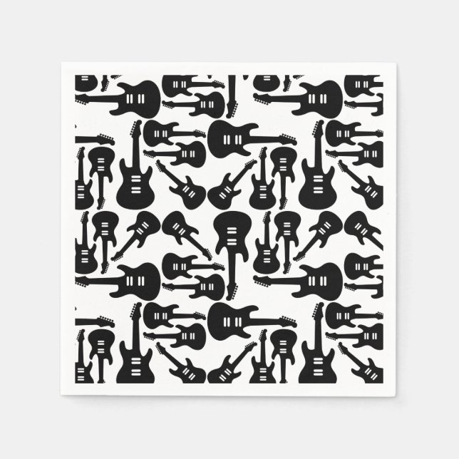 Guardanapo De Papel Música de padrão de guitarra elétrica considerada  (Frente)