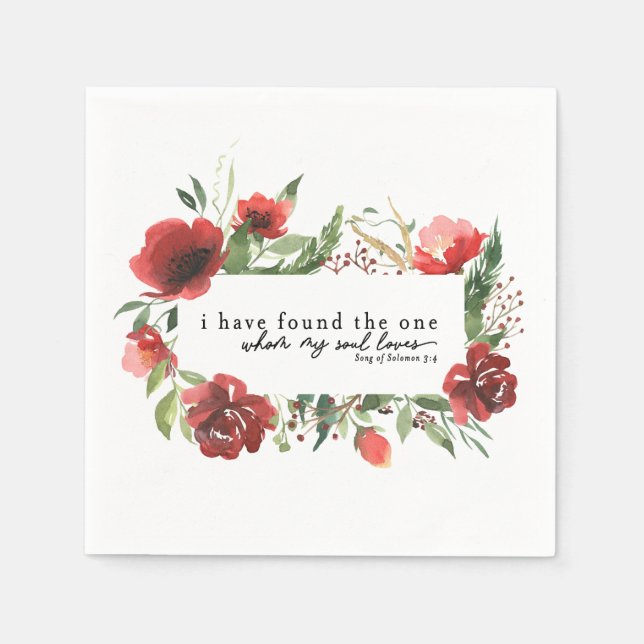 Guardanapo De Papel Música de Salomão 3:4 Encontrei o Casamento Único (Frente)