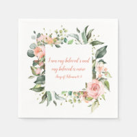 Música de Salomão Meu Amado Casamento Napkins