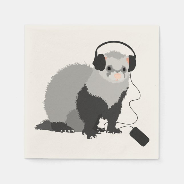 Guardanapo De Papel Música Engraçada Lover Ferret (Frente)