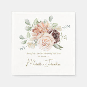 Guardanapo De Papel Música Floral Rosa Esbranquiçada do Casamento da B