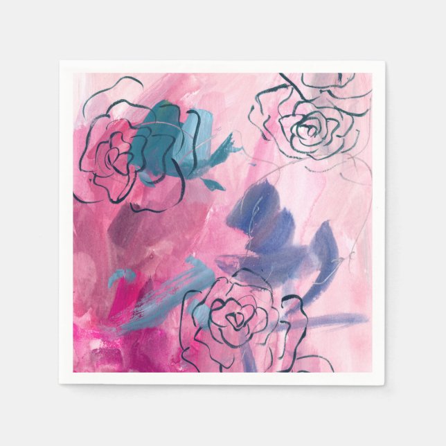 Guardanapo De Papel Música interna - Desenho floral (Frente)