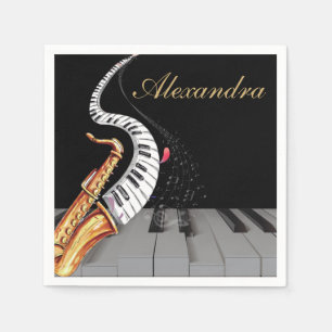 Guardanapo De Papel Música para Piano Saxofone personalizada de luxo