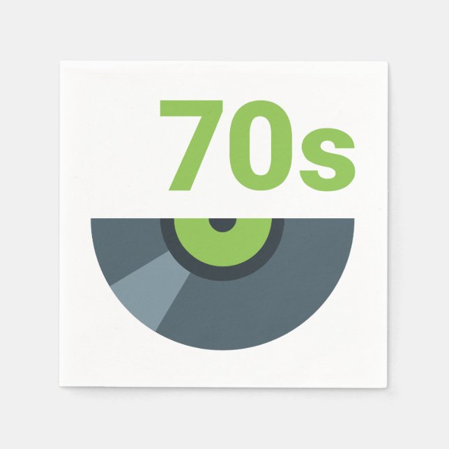 Guardanapo De Papel Música Rock Record dos anos 70 (Frente)