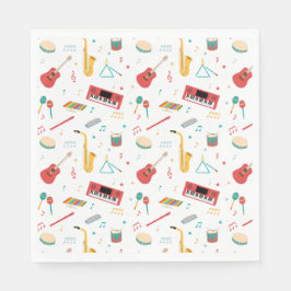 Guardanapo De Papel Musical Instruments Music Theme Pattern