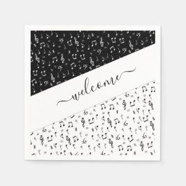 Guardanapo De Papel Musical personalizado preto e branco
