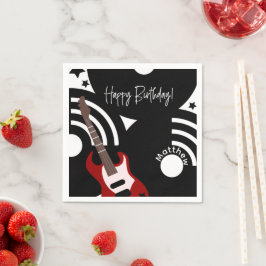Guardanapo De Papel Musical Rock Star Electric Guitar Birthday
