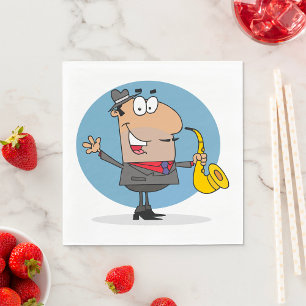 Guardanapo De Papel Músico do jogador saxofone