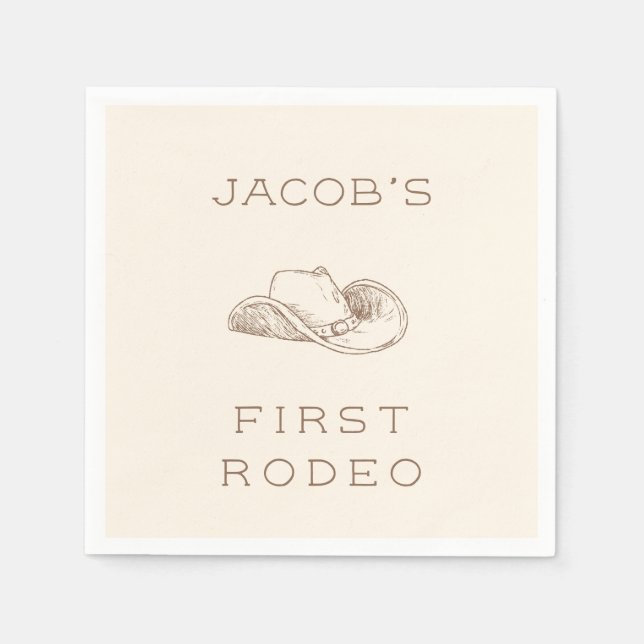 Guardanapo De Papel My First Rodeo Customizable Neural Party Napkin (Frente)