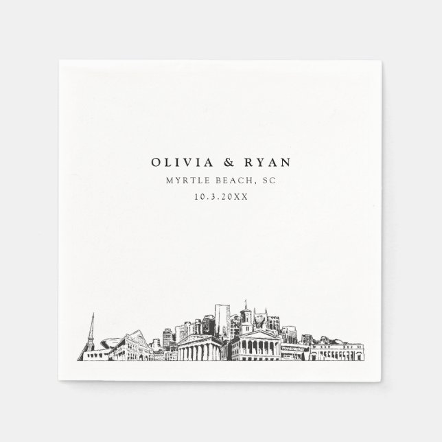 Guardanapo De Papel Myrtle Beach Wedktail Napkin (Frente)