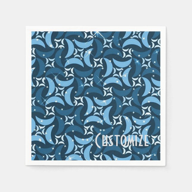 Guardanapo De Papel Mystic Blue Moons Patternos Napkins (Frente)