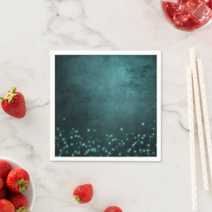 Guardanapo De Papel Mystic Twilight Stars Brilho verde-claro profund