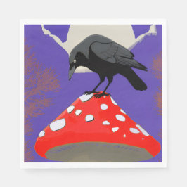 Guardanapo De Papel 🍽️ Mystical Raven Paper Napkin