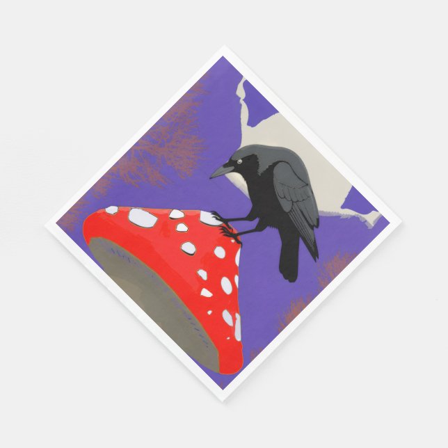 Guardanapo De Papel 🍽️ Mystical Raven Paper Napkin (Quina)