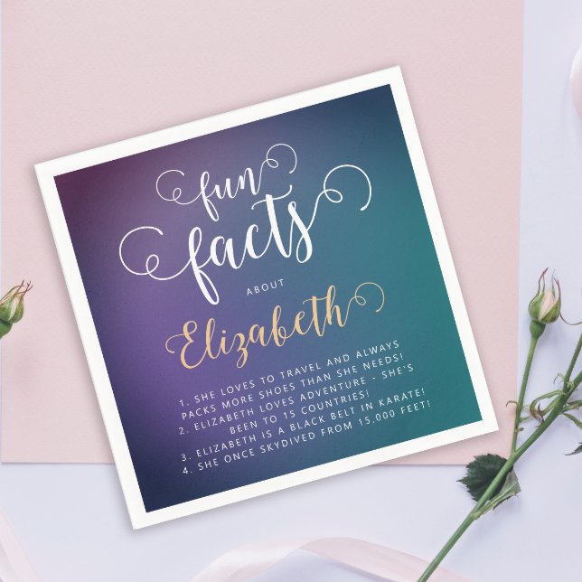 Guardanapo De Papel Na moda Elegante Turquesa Gradiente Fatos de Diver (Criador carregado)