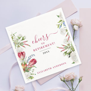 Guardanapo De Papel Na moda Feminina Vermelha Branca, Floral Torcida