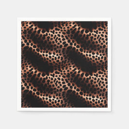 Guardanapo De Papel Na moda Glam Rosa-Leopardo Negro Dourado