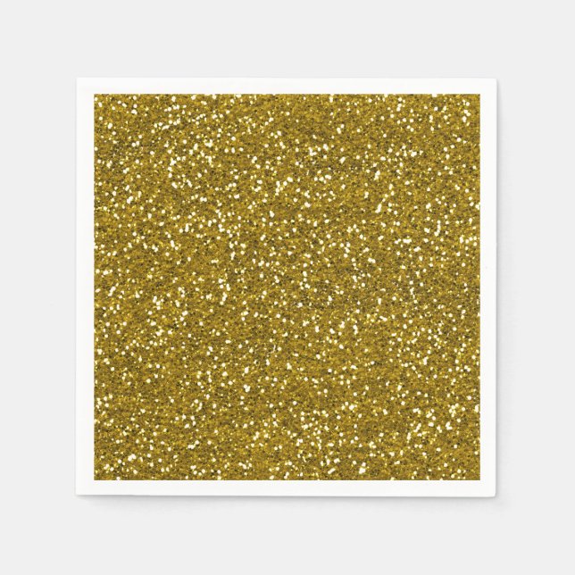 Guardanapo De Papel Na moda Glitter Dourado (Frente)