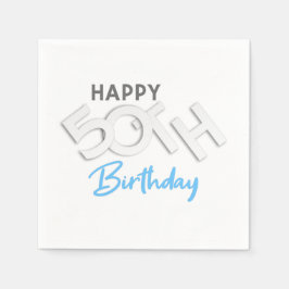 Guardanapo De Papel Na moda Happy 50th Birthday Typografia