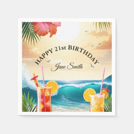 Guardanapo De Papel Na moda Modern Vibrant aniversário de 21 anos de D