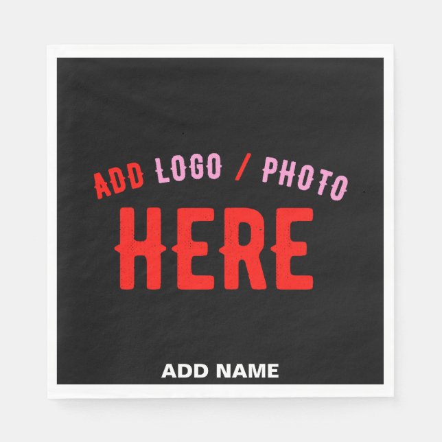 GUARDANAPO DE PAPEL NA MODA MODERNO PERSONALIZÁVEL NEGRO VERIFICADO CO (Frente)