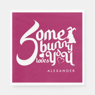 Guardanapo De Papel Na moda Red E White Bunny Pun Medieval Typo