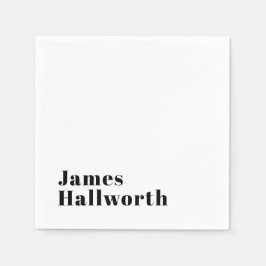 Guardanapo De Papel Na moda Retro Modern Lettering | Preto editável