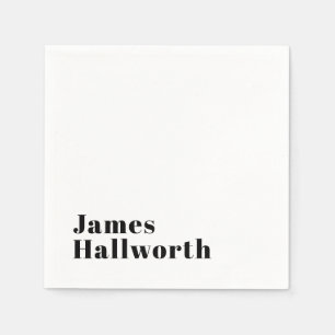 Guardanapo De Papel Na moda Retro Modern Lettering Preto editável